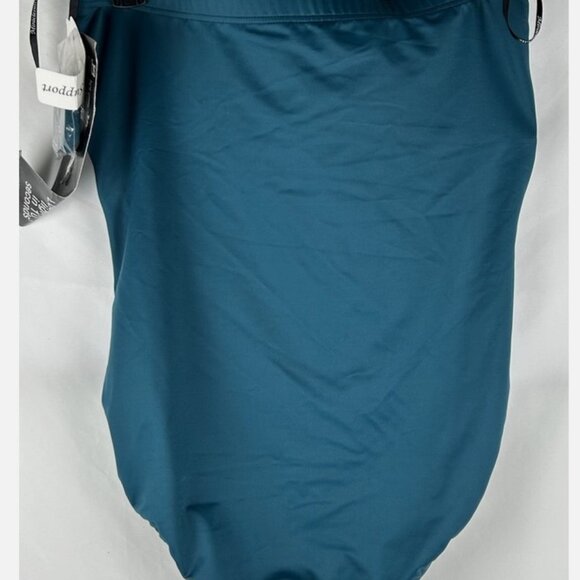 NWT Miraclesuit Blue Barcelona Strapless Swimsuit 12 Underwire Tummy Control - Picture 2 of 6